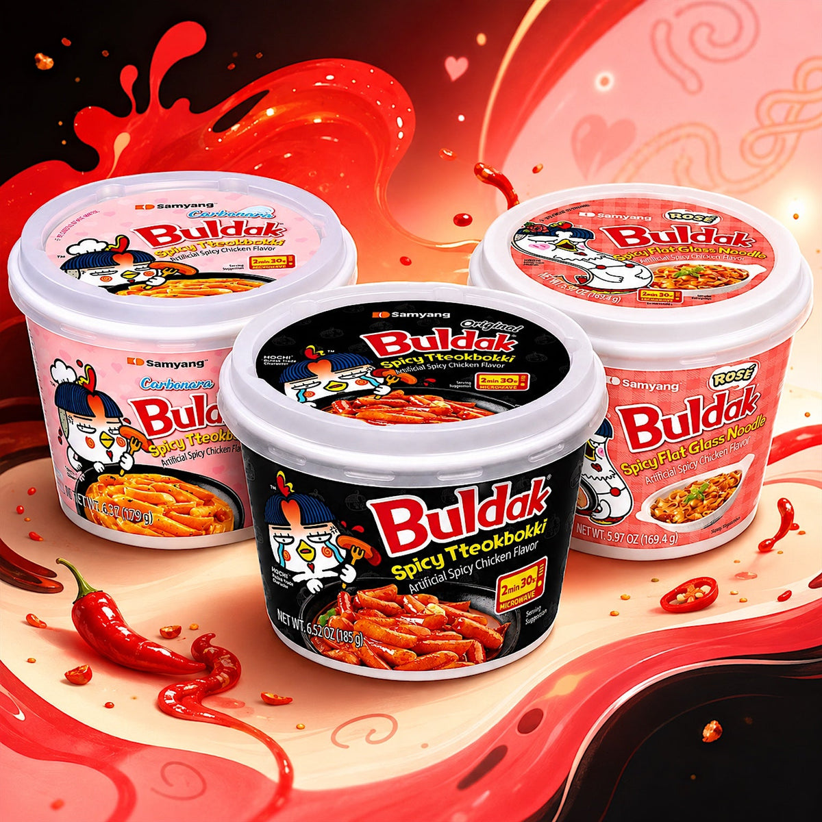 Buldak Noodles & Tteokbokki Bowls